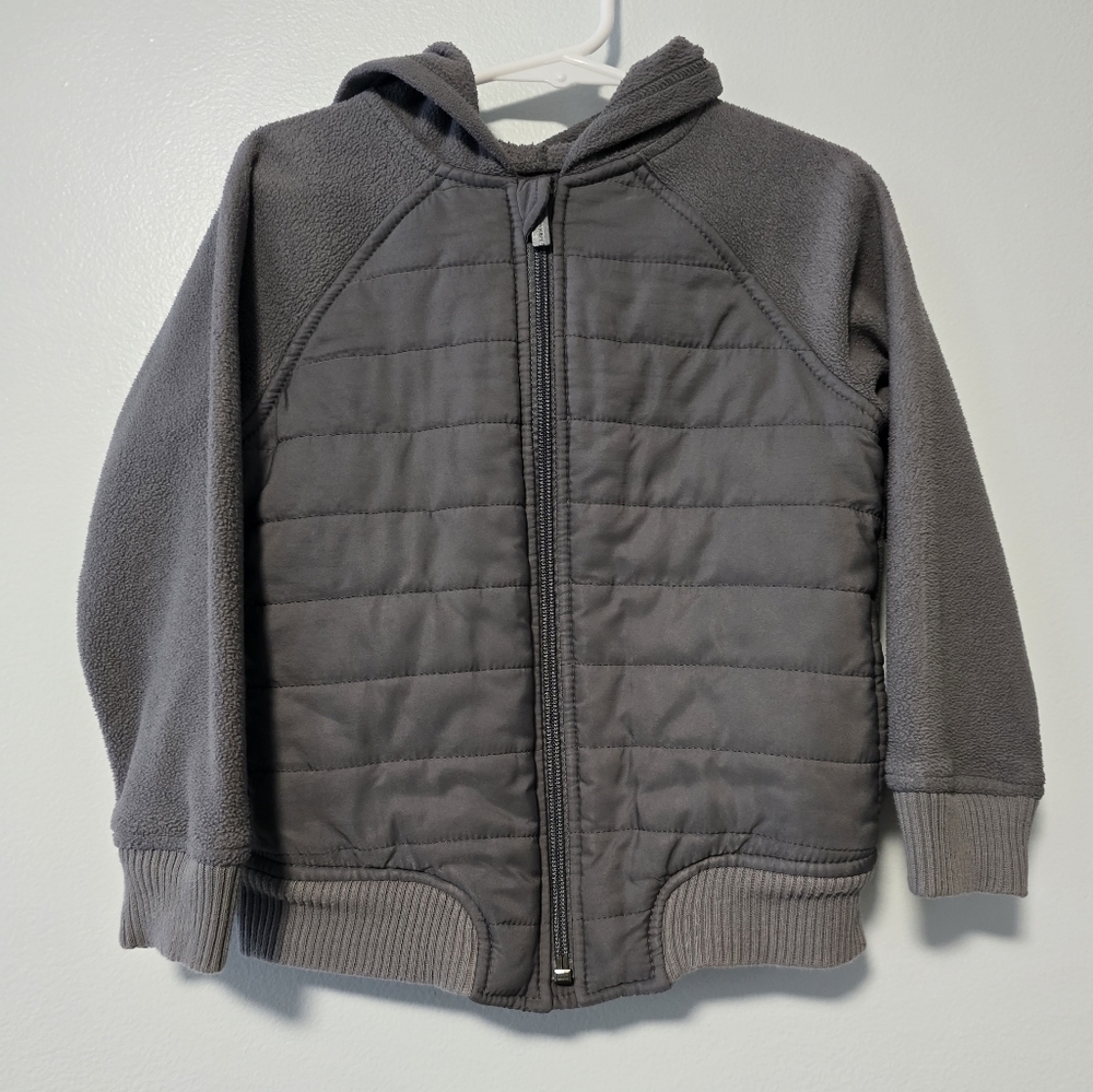 4T Quilted-Front Lined Jacket, Hood, Front Pockets, Gary, Full Zip, EUC